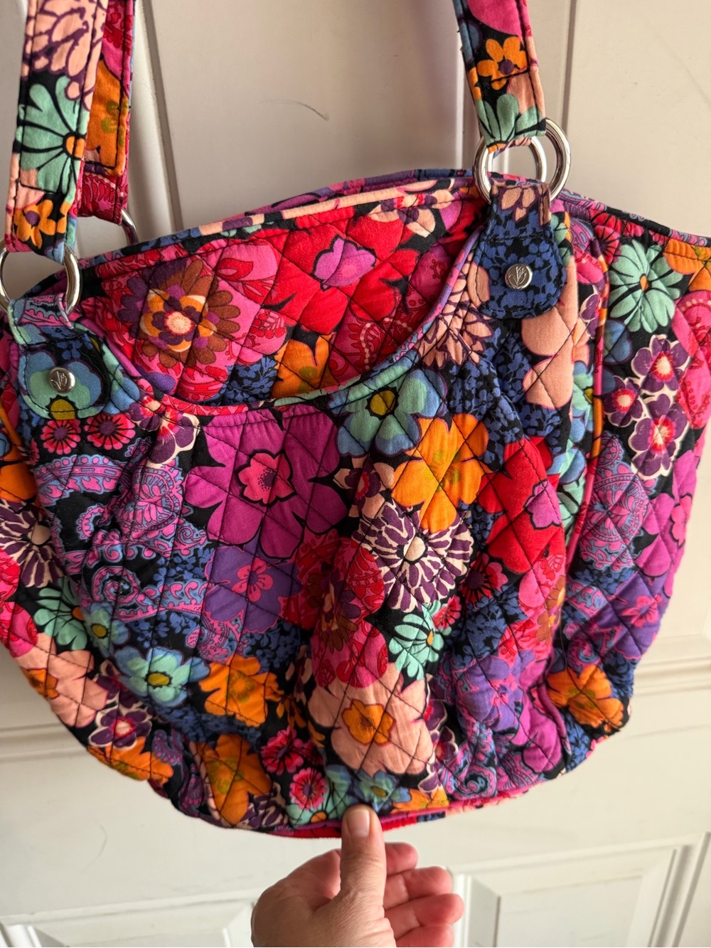 Vera Bradley Floral Festa Shoulder Bag in Pink - Picture 3 of 6
